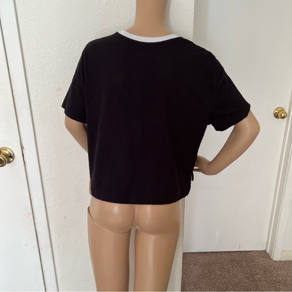 Women’s Justice Active Cropped T-SHIRT Black - Picture 3 of 5